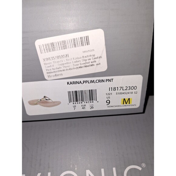 Vionic Karina Women Shadow Lime Slide Thong Post Comfort Orthotic Sandal Size 9 - Picture 16 of 16